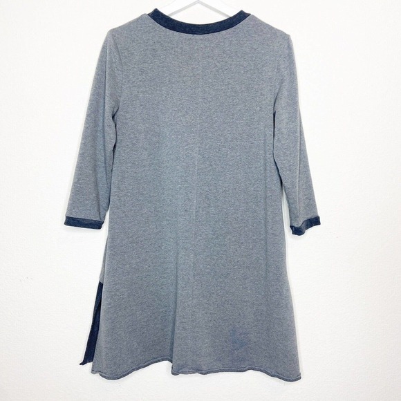 Shein Gray Color Blocked Pocketed Three Quarter Sleeve Dress L - Picture 6 of 10